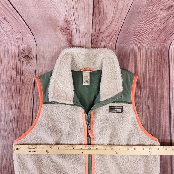*FLAW* LL Bean Beans Sherpa Fleece Vest Womens Medium Regular Full Zip 519066 - Picture 15 of 16